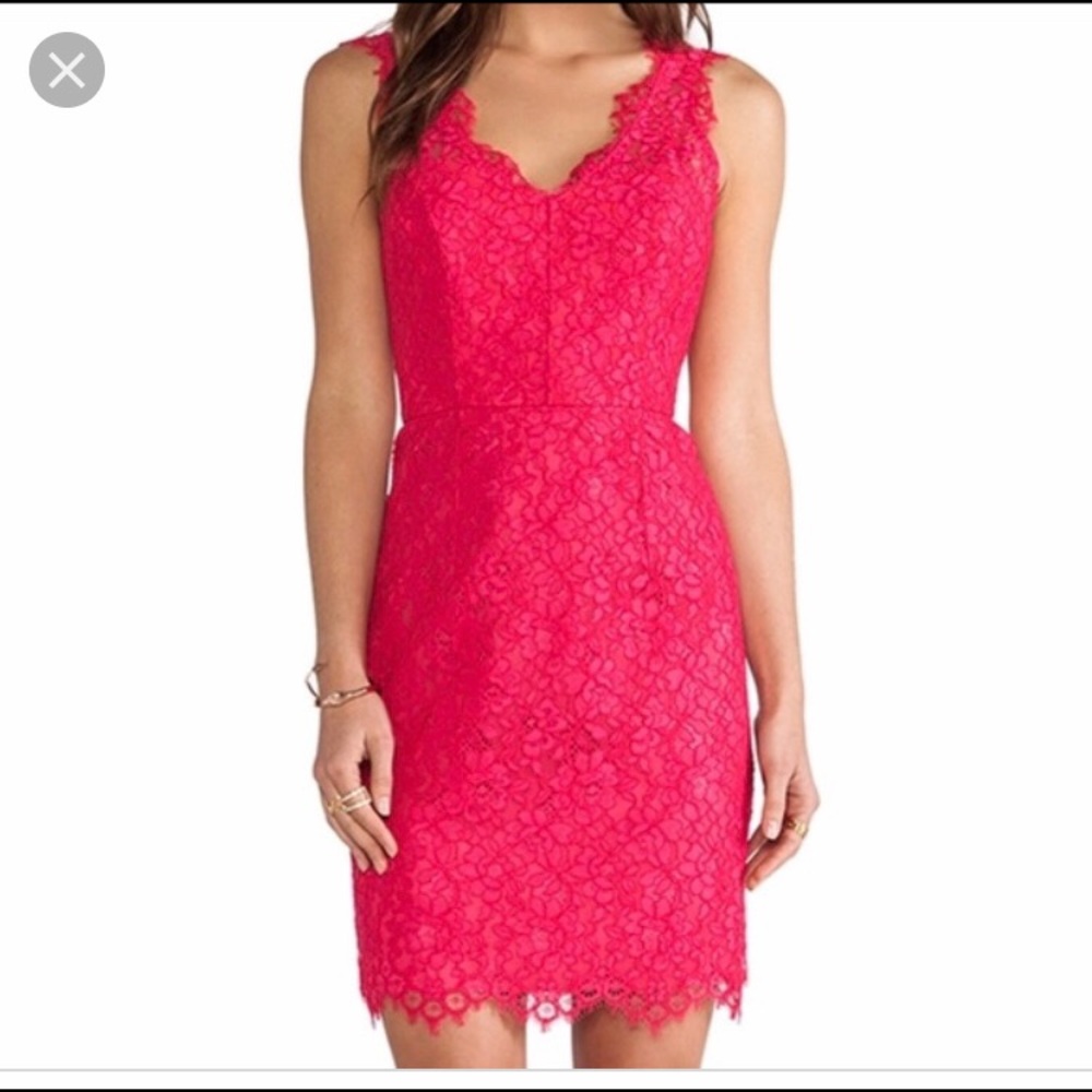 Shoshanna hot pink lace cocktail dress (Nordstrom)